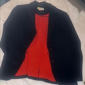 Boden Black Blazer with Vibrant Red Lining